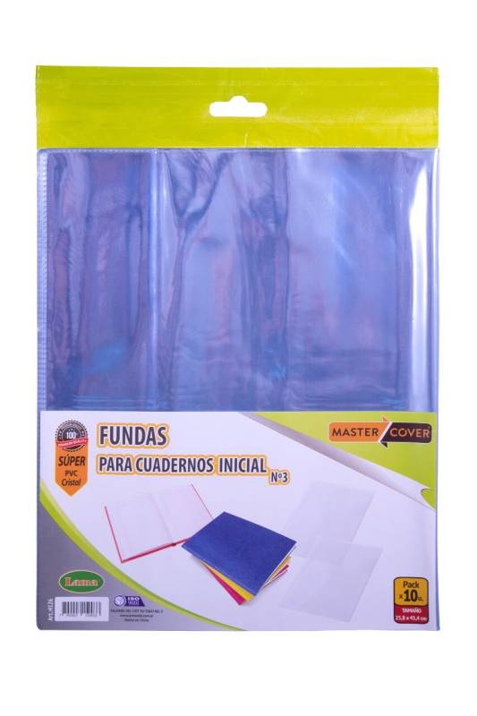 Funda Pvc 4126 P/Cuaderno Inicial Nº3 Paq X 10 Unid