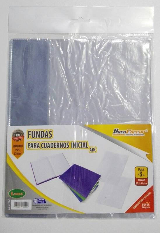 Funda Pvc 4125 P/Cuaderno Abc Paq X 10 Unid