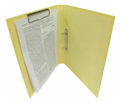 Carpeta 2Ø20Mm Gadri A4 C/Portablock Pastel Amarillo