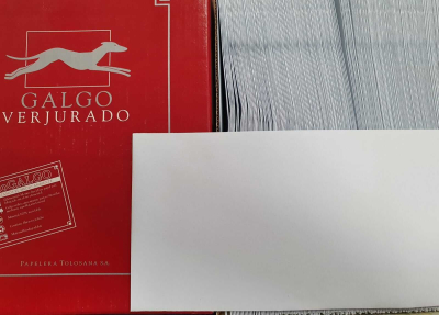 Sobre Oficio Celeste Galgo Verjurado 100 Grs Caja X 250 Un