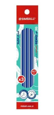 Repuesto Roller Simball Genio 2G Borrable Azul Blister X 3