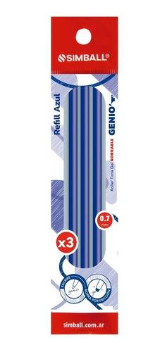 Repuesto Roller Simball Genio Borrable Azul Blister X 3 Unid