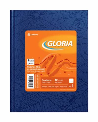 Cuaderno Gloria Td Forrado Azul X 42 Hjs Rayado