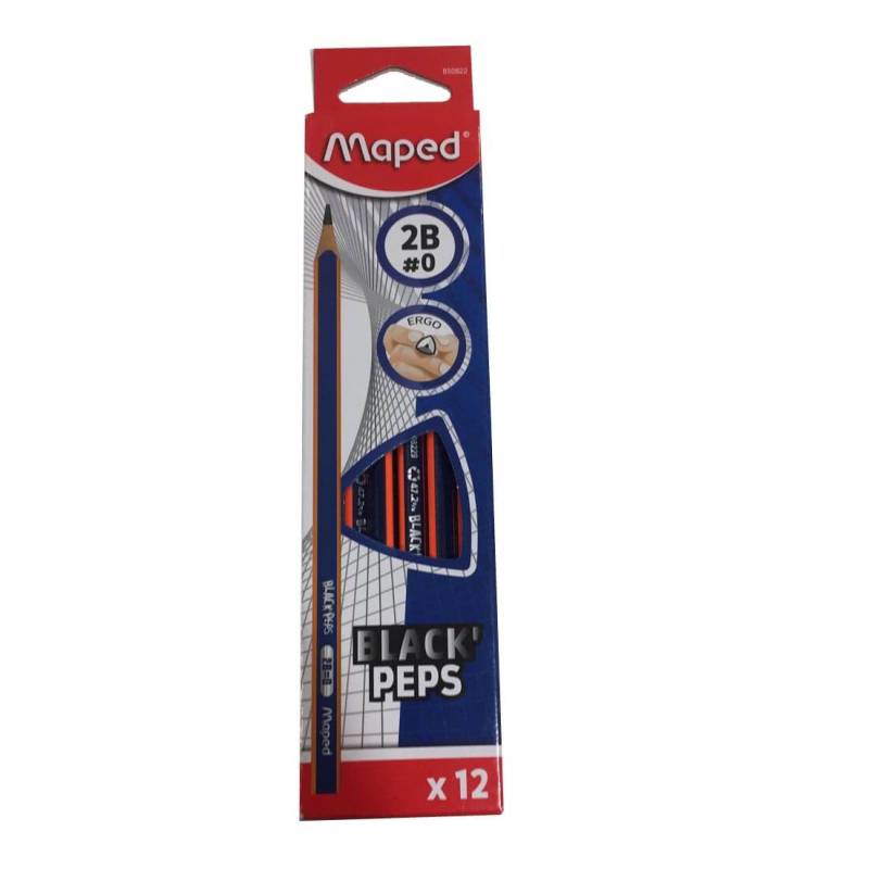 Lápiz De Grafito Maped Black Peps 2B Caja X 12 Unid