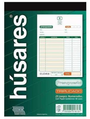 Talonario Húsares Triplicado 1613 Presupuesto X 25