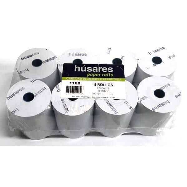 Rollo Husares P/Registradora 1180 Termico 80Mm X 45Mts Paq X 8 U