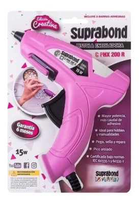 Pistola Encoladora Suprabond Rosa Hx200