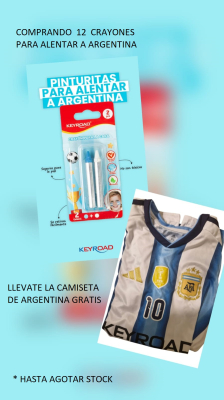 Crayon Keyroad Pinta Cara Caja X 12 + Camiseta Argentina