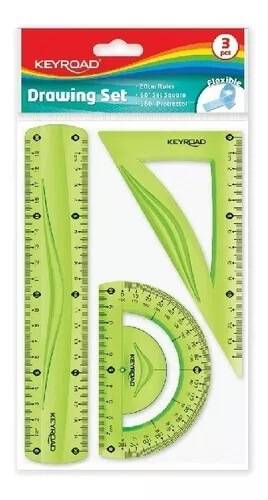 Set De Geometría Keyroad 3 Piezas Flexible Kr971698