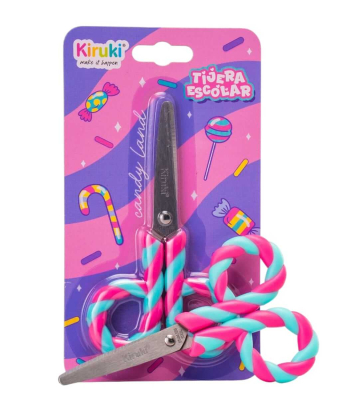 Tijera Kiruki Escolar Candy 13 Cm Lila/Rosa En Blister
