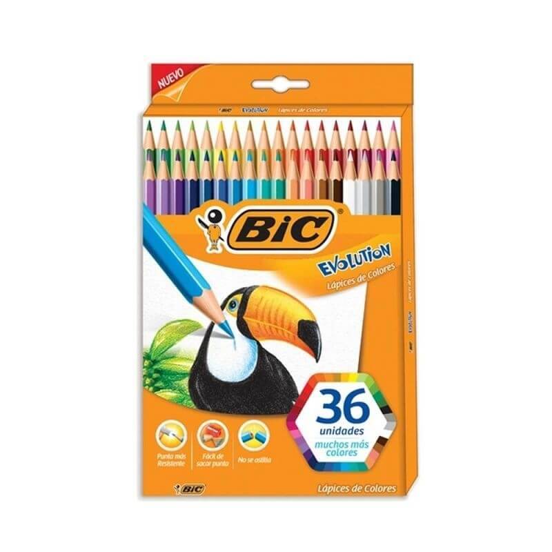 Lapices Colores Bic Evolution Largos X 36
