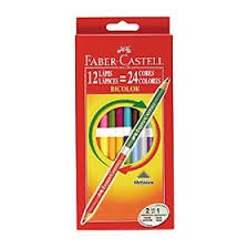 Lapices De Colores Faber Bicolor X 12 Largos