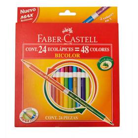 Lapices De Colores Faber Bicolor X 24 Largos