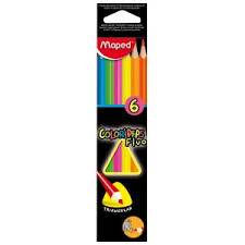 Lapices De Colores Maped Fluo X 6