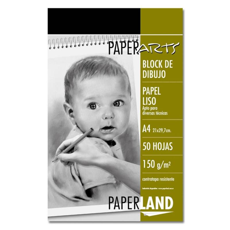 Block P/Dibujo Artistico Paperland Emblocado A4 Liso 150G X 50H