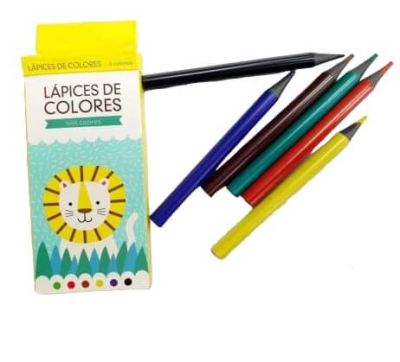 Lapices De Colores Leoncito X 6 Cortos