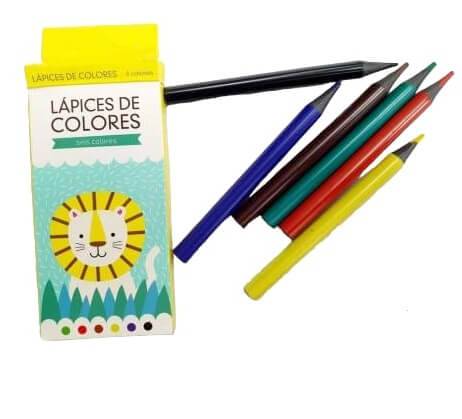 Lapices De Colores Leoncito X 6 Cortos