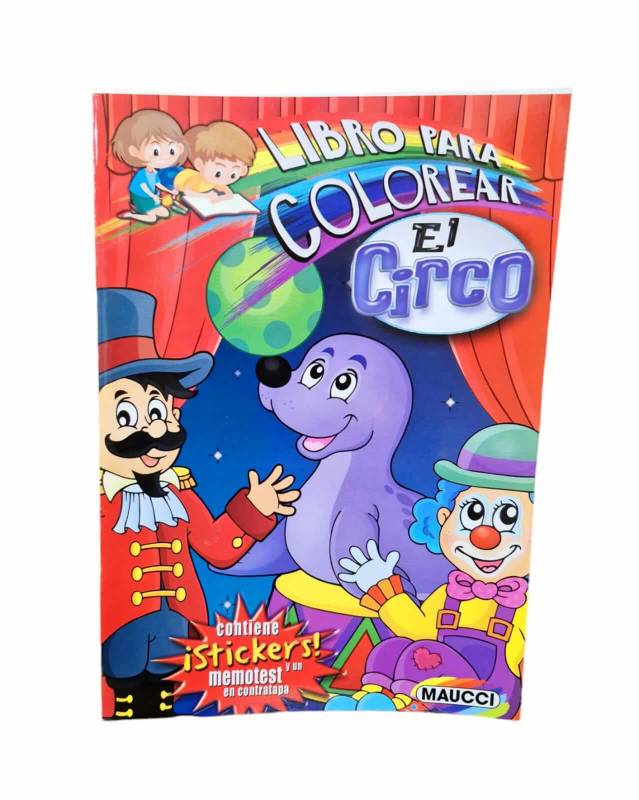 Libro Para Colorear Circo Con Stickers Y Memotest