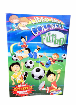 Libro Para Colorear Futbol Con Stickers Y Memotest