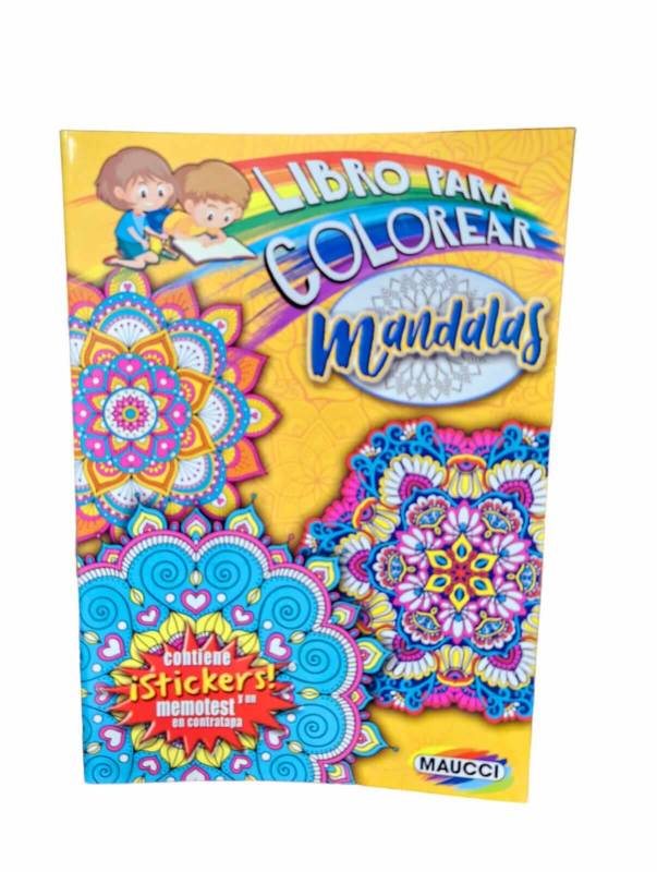Libro Para Colorear Mandalas Con Stickers Y Memotest