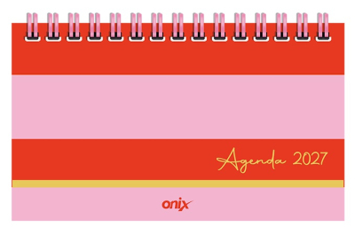 Agenda Onix 2027 C/Esp Lines 1 Rosa/Rojo Pocket Semanal Ag27D011