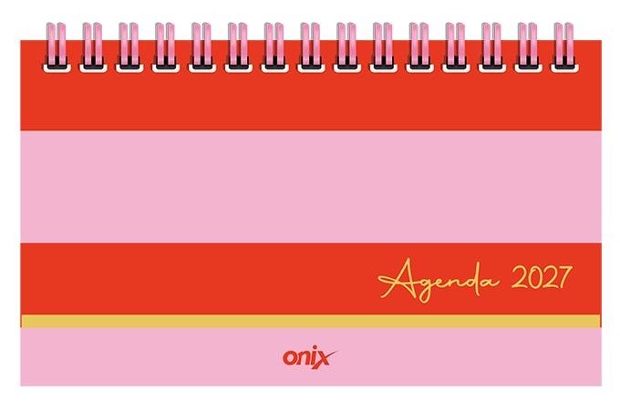 Agenda Onix 2027 C/Esp Pocket Lines 1 Rosa/Rojo Semanal Ag27D011