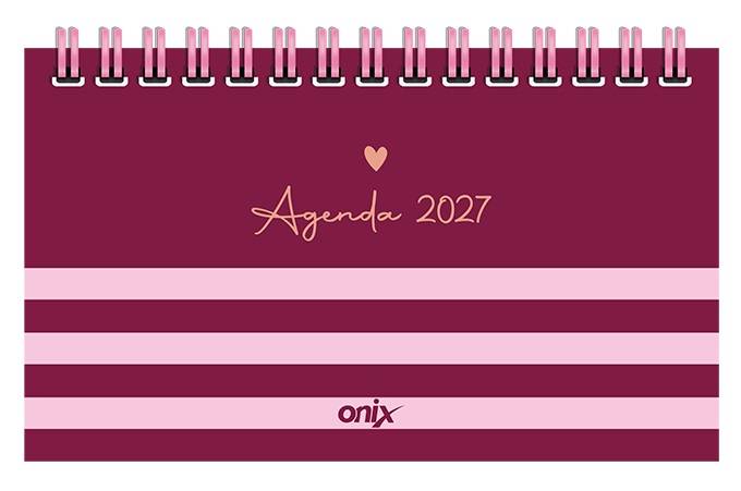 Agenda Onix 2027 C/Esp Pocket Lines 2 Bordo/Rojo Semanal Ag27D011