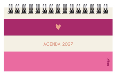 Agenda Onix 2027 C/Esp Lines 4 Blanco/Rosa Pocket Semanal Ag27D011