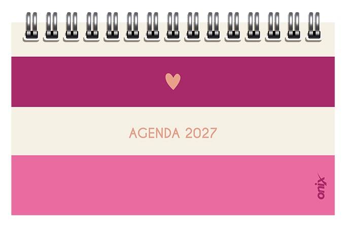 Agenda Onix 2027 C/Esp Pocket Lines 4 Blanco/Rosa Semanal Ag27D011
