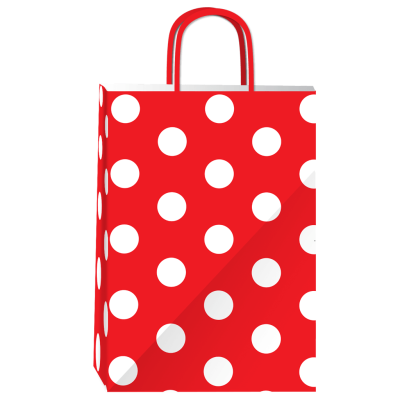 Bolsa P/Regalo Romipack Lunar Blanco Base Roja 14X20