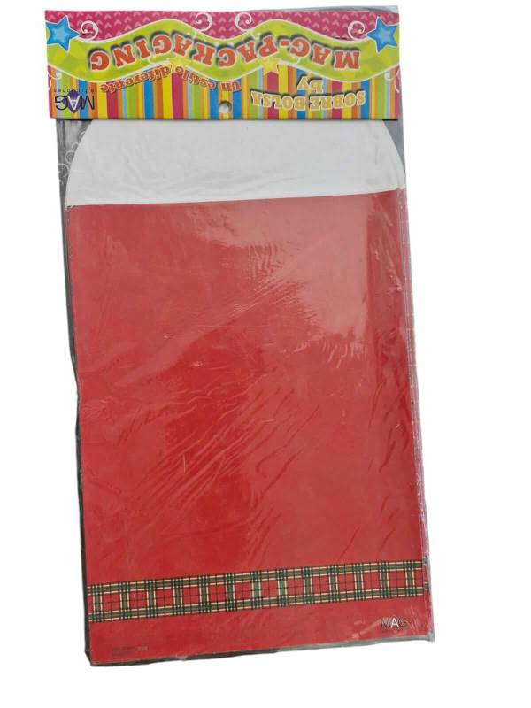 Sobre Bolsa P/Regalo Mag 17X23 Cm Paq X 10 Un Cuadrille Rojo 3005