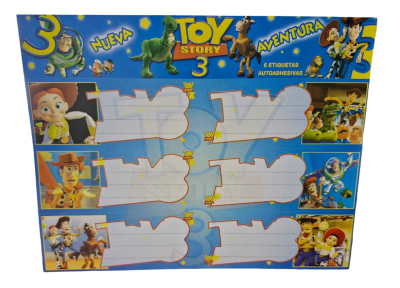 Etiquetas Escolar Mag 6 Planchas X 6 Unid Toy Story 3
