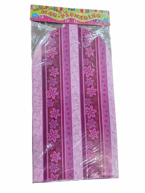 Sobre Bolsa P/Regalo Mag 22X30 Cm Paq X 10 Un Flor Fucsia 4001