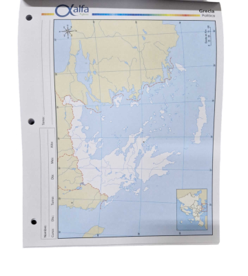 Mapa Alfa N°3 Político Grecia 40 Hjs