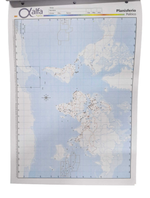 Mapa Alfa N°5 Político Planisferio 20 Hjs