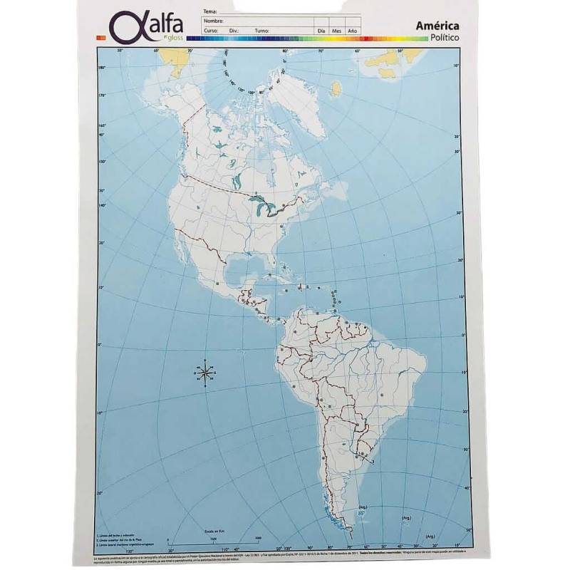 Mapa Alfa N°5 Político América 20 Hjs