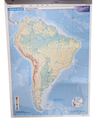 Mapa Rivadavia N°5 Físico Político América Del Sur 20 Hjs