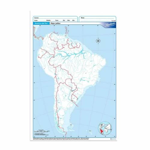 Mapa Rivadavia N3 Poltico Amrica Del Sur 40 Hjs