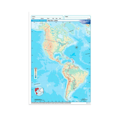 Mapa Rivadavia N°5 Físico Político Continente Americano 20 Hjs