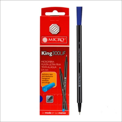 Microfibra Micro King 300Uf 0.4Mm Turquesa Caja X 10 Unid