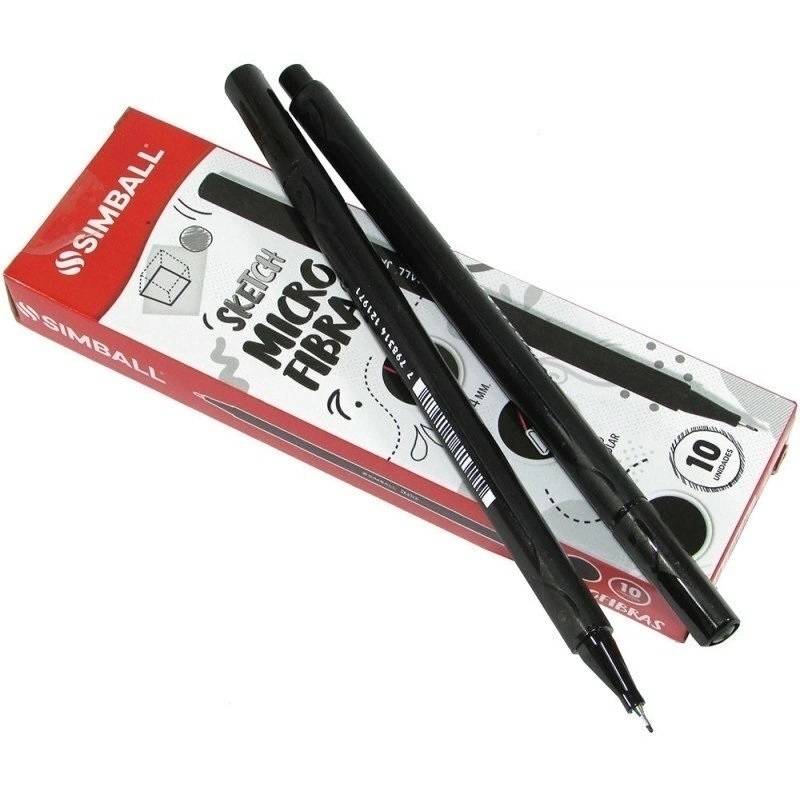 Microfibra Simball Sketch 0.4Mm Negro Caja X 10 Unid