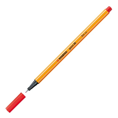 Microfibra Stabilo Point 88/40 Pta Metal 0,4Mm Rojo
