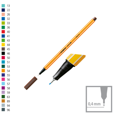 Microfibra Stabilo Point 88/45 Pta Metal 0,4Mm Marrón