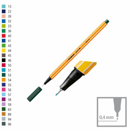 Microfibra Stabilo Point 88 Pta Metal 0,4mm Verde Pino