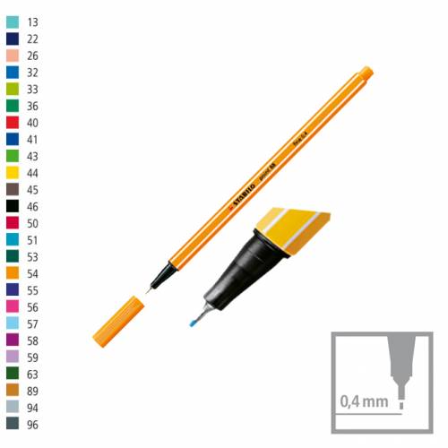 Microfibra Stabilo Point 88 Pta Metal 0,4mm Naranja