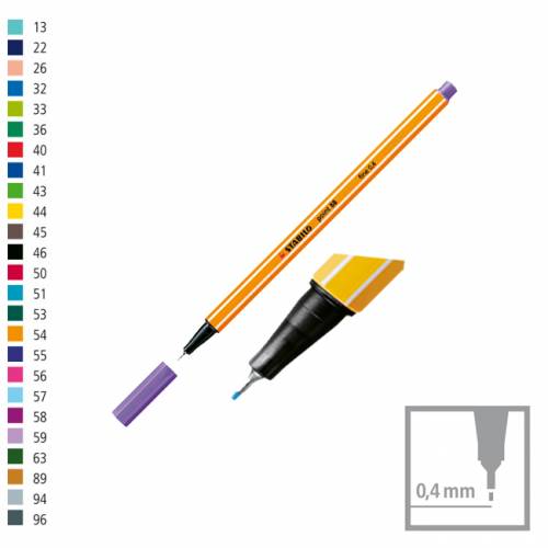 Microfibra Stabilo Point 88 Pta Metal 0,4mm Violeta