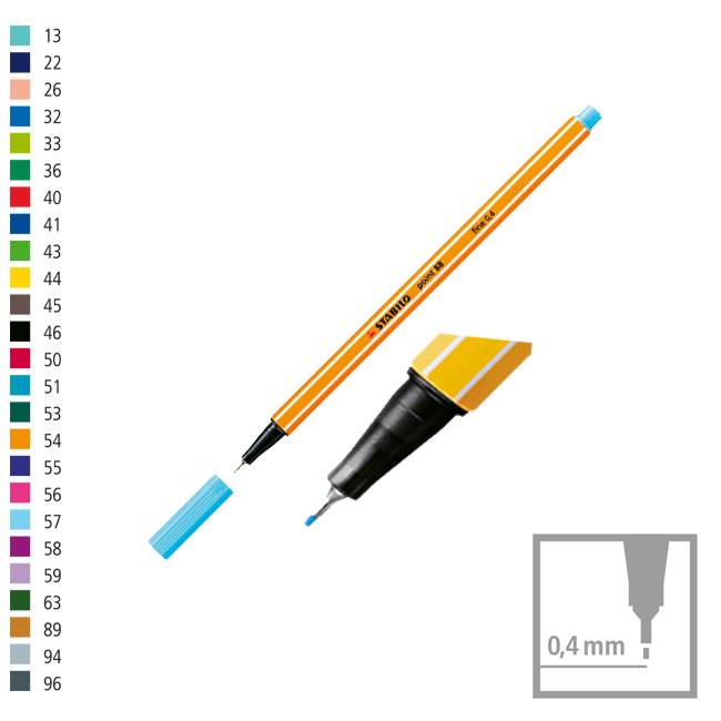 Microfibra Stabilo Point 88/57 Pta Metal 0,4Mm Celeste