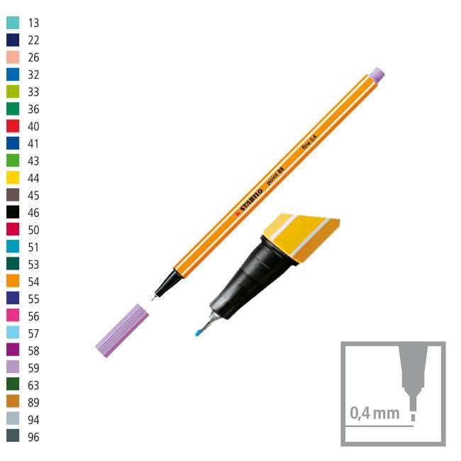 Microfibra Stabilo Point 88/59 Pta Metal 0,4Mm Lila Pastel