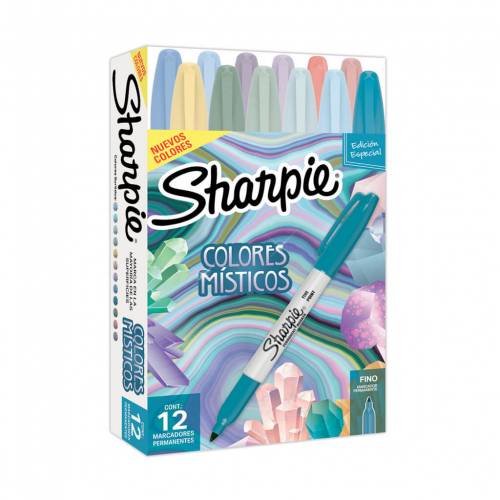 Marcador Sharpie Fino Mistico Caja X 12 Colores 2155618