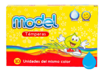 Témpera Escolar Model Caja 8 Ml X 10 Unid Celeste